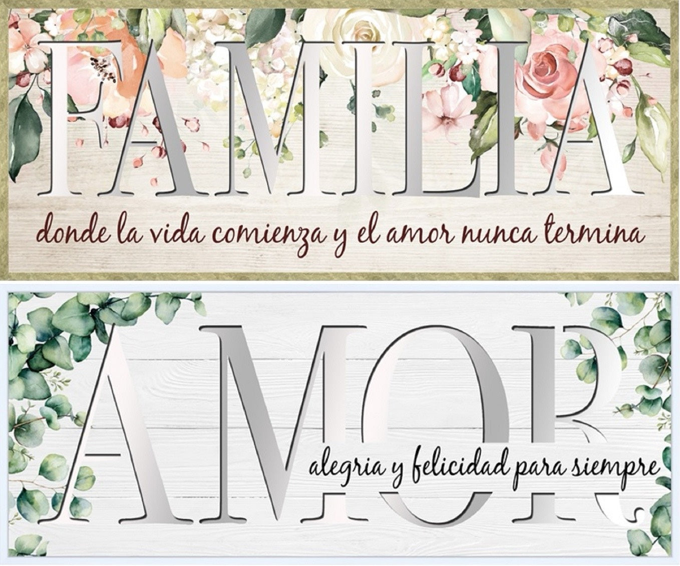 PALABRAS DEL ALMA PANEL W/MIRROR CUT-OUT - SIZE: 8" x 20"