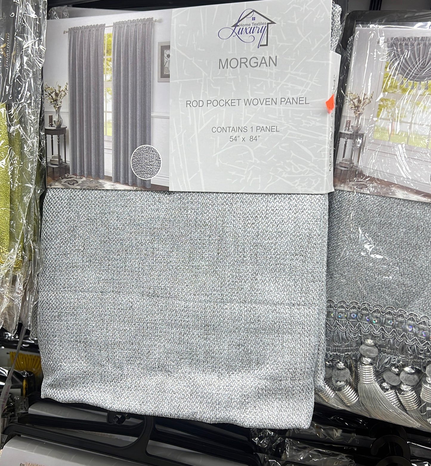 Timeless Elegance: Morgan Grey Rod Pocket Woven Window Panel - 54x84 Inches