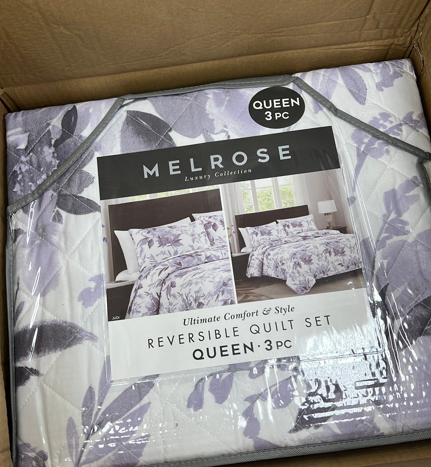 RT Designers Collection Melrose Judi 3pc Stitched Quilt OB Q