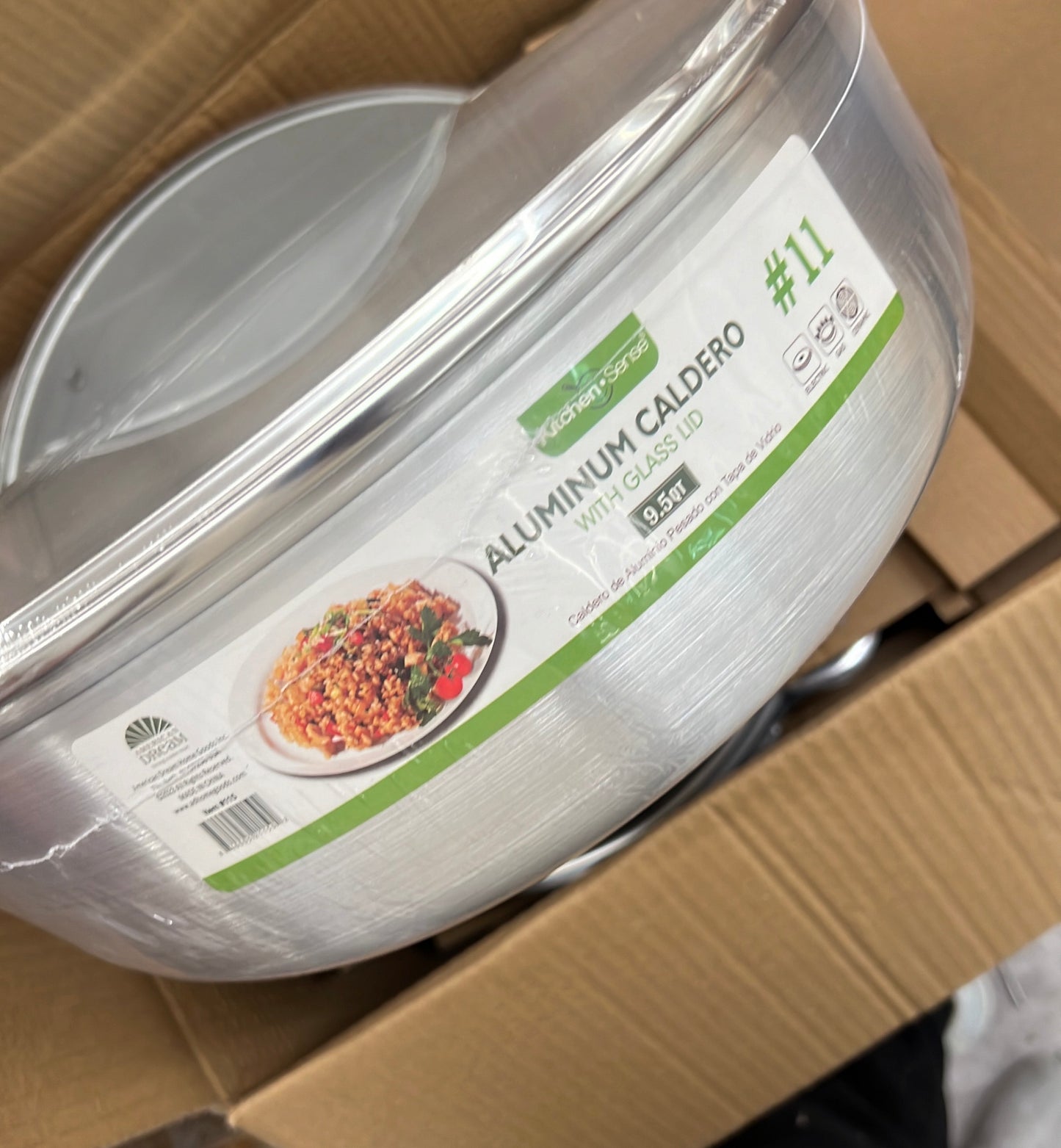 Aluminum Caldero with Glass Lid - 9.5 Qt