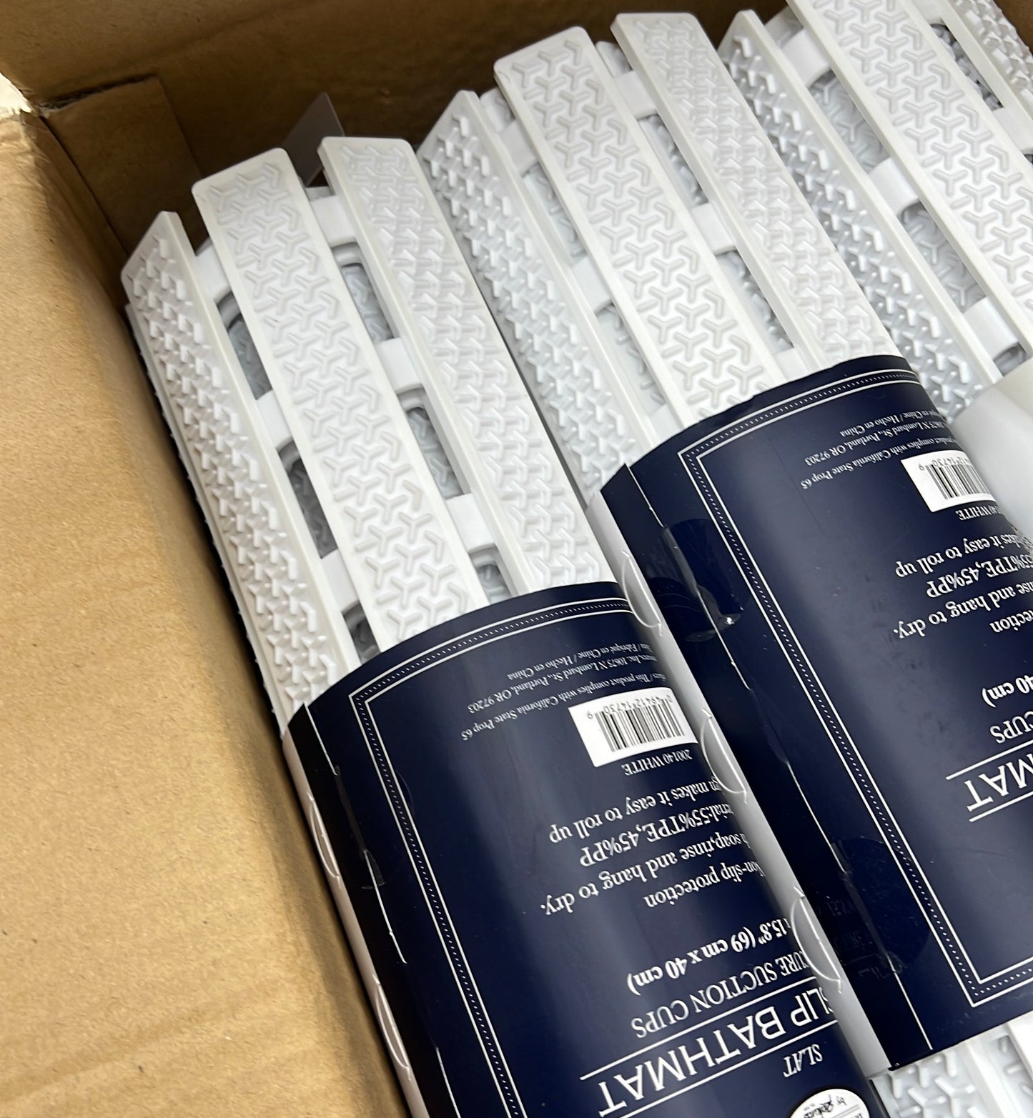 White Slat Bathtub Mat 27"x15.75"