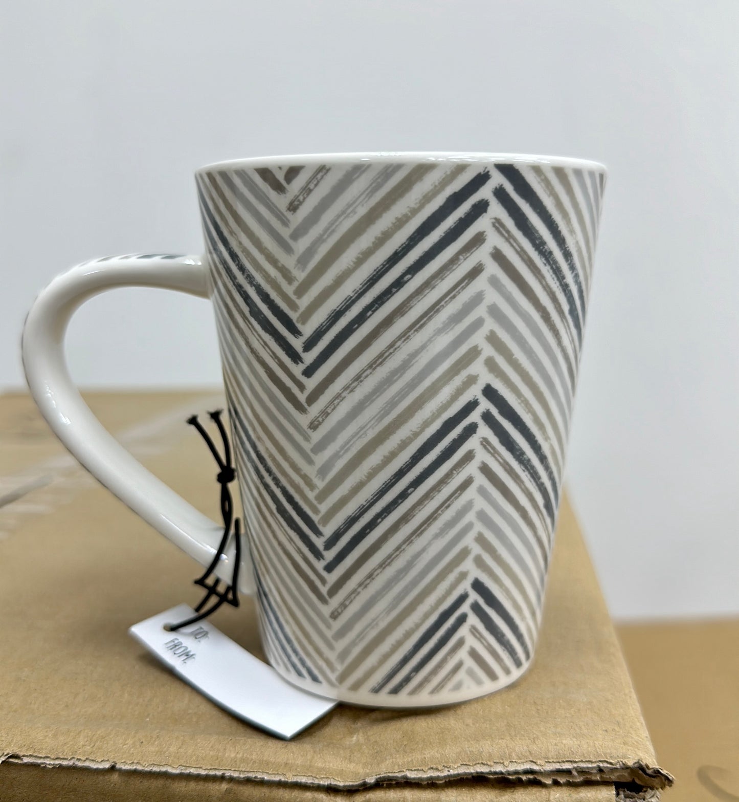 13OZ MUG ORGANIC SILVER Asst. Paterns-Stoneware