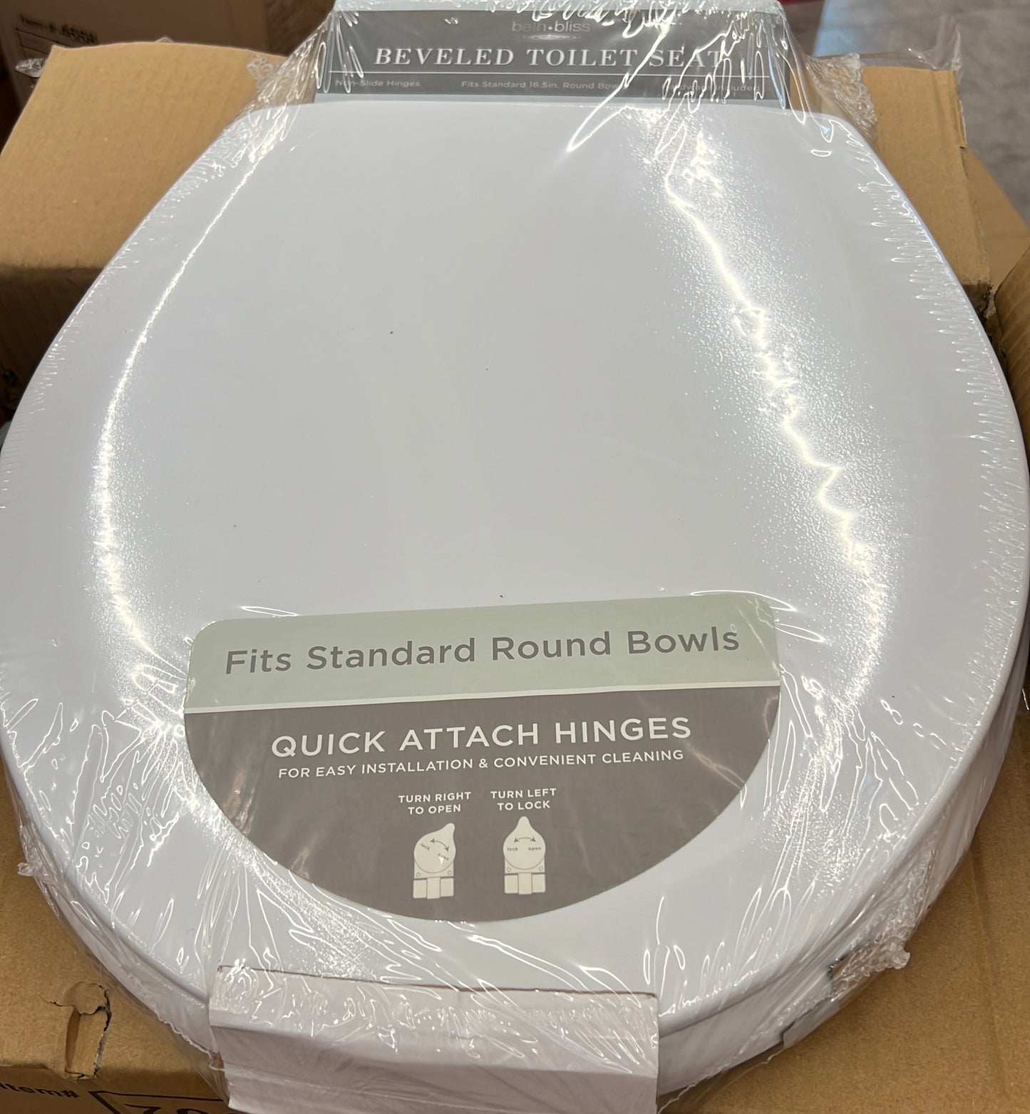 WOOD TOILET SEAT WHITE 17" W.REMOVABLE HINGE