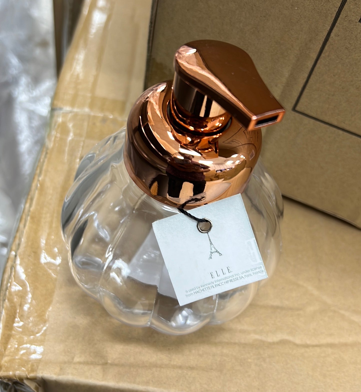 Zucca 13oz- Pumkin Style Glass Foaming Lotion Pump W.Asst Pump colors Rose Gold-Chrome-Nickel
