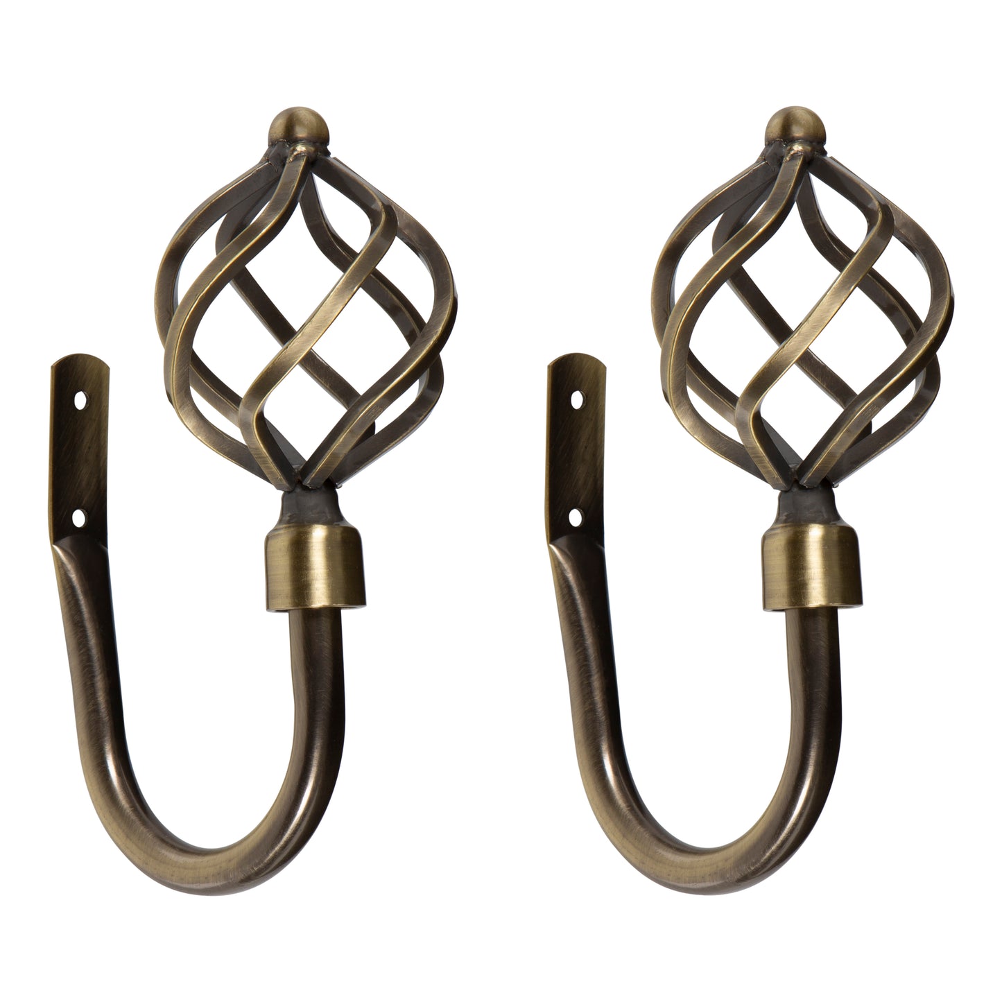 Home Details Royal Twist Curtain Holdbacks, Pack of 2 - Brass