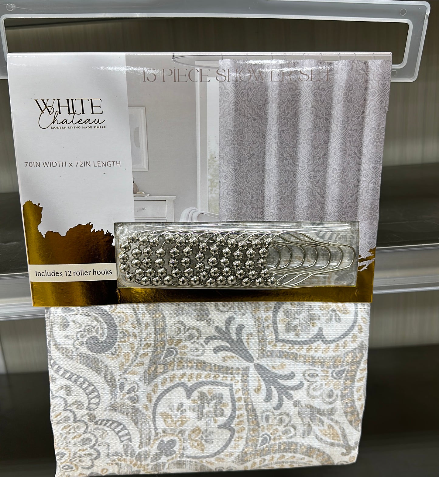 13 PIECE SHOWER SET 70IN WIDTH x 72IN LENGTH