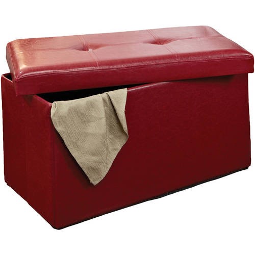 Simplify Double Folding Ottoman Faux-Leather
