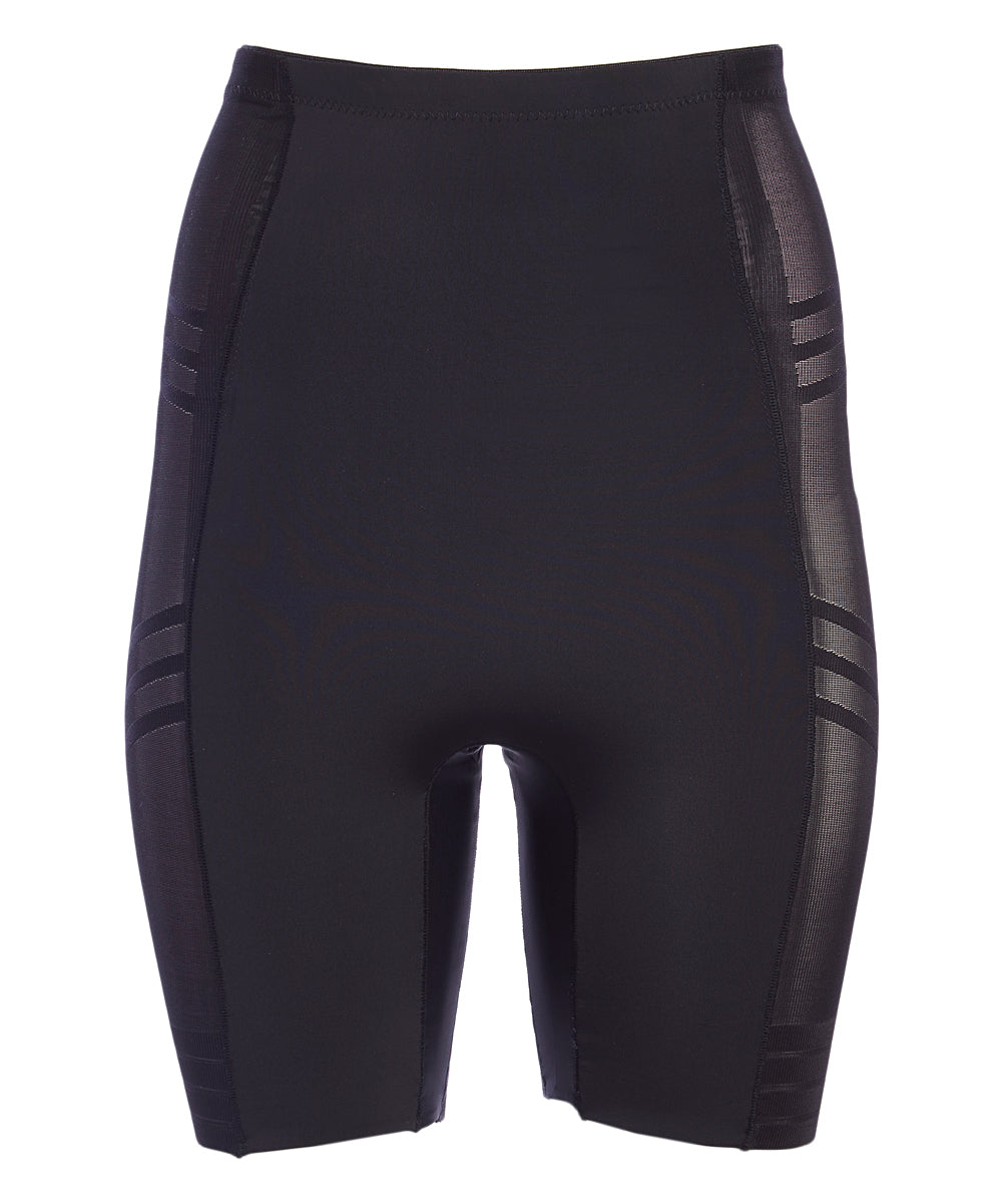 Under Where? Women's Underwear Black - Black Geometric Firm Control Hi Waist Shaper Shorts - Women