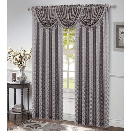 Robin Jacquard Rod Pocket Window Panel 54x84 Inches - Grey