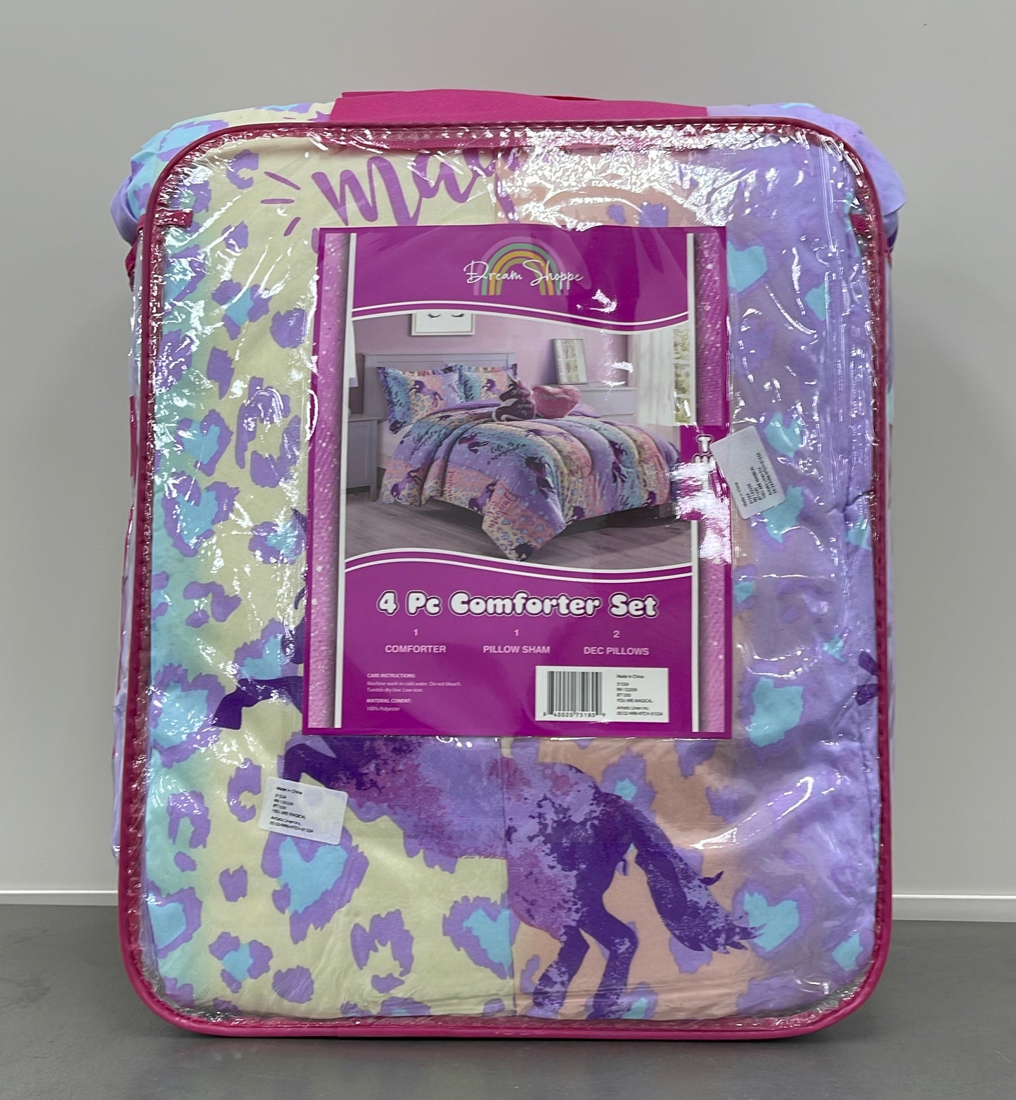 Dream Shoppe 4pc comforter set — pink