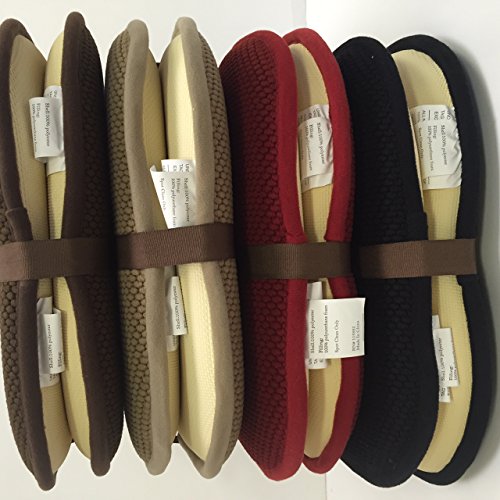 Set of 2 Memory Foam Chair Pads Linen Tan