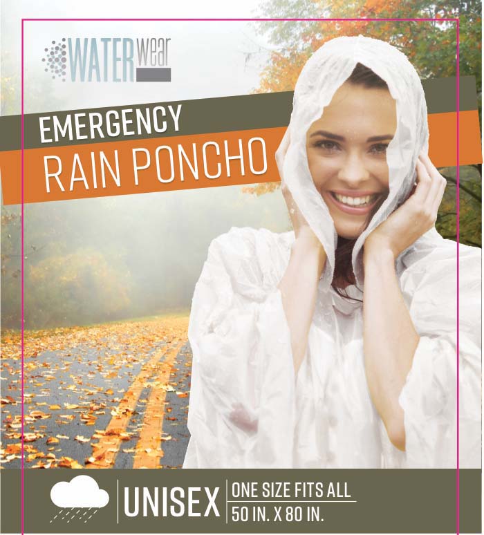 Water Wear Emergency Rain Poncho