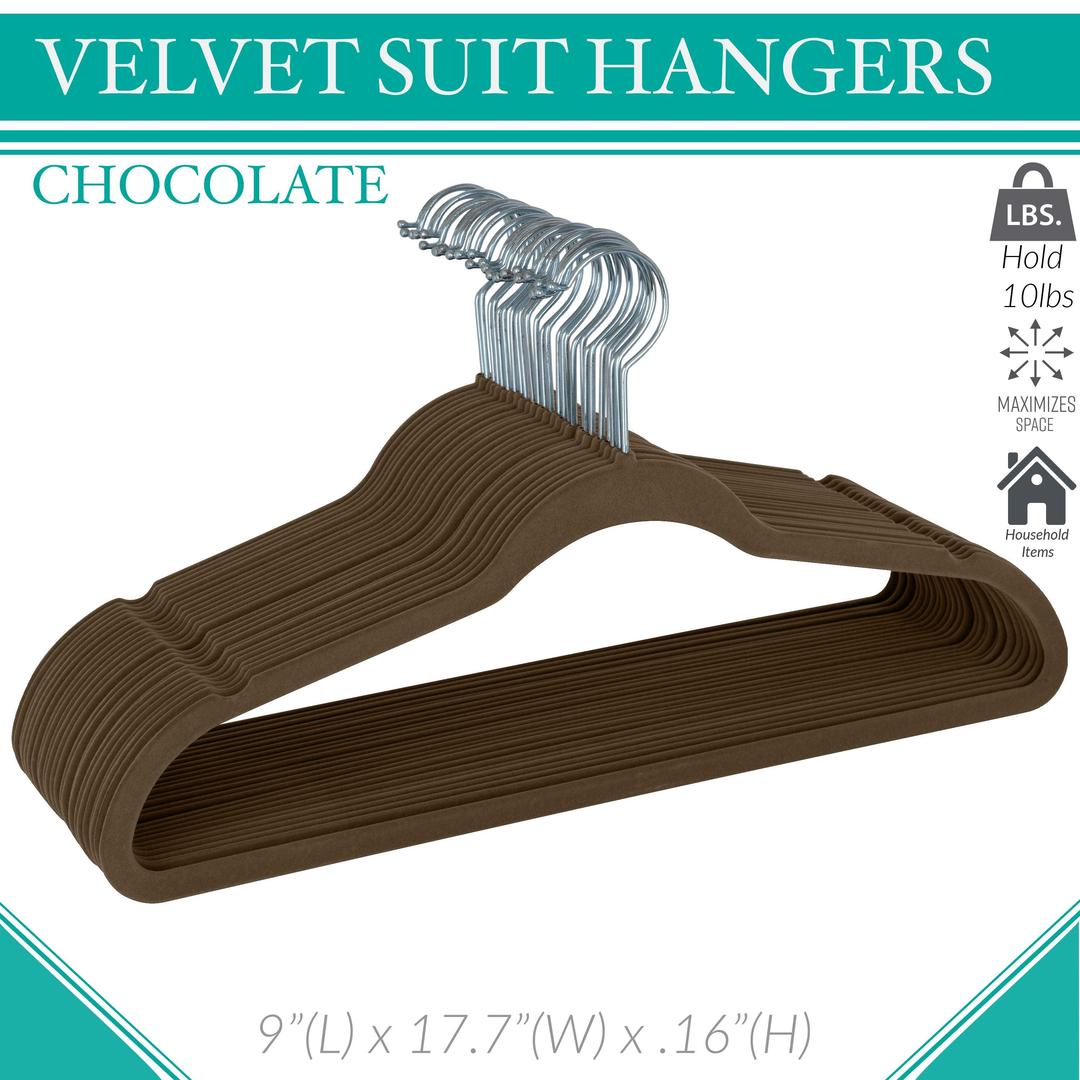 Simplify 25 Pack Slim Velvet Suit Hangers