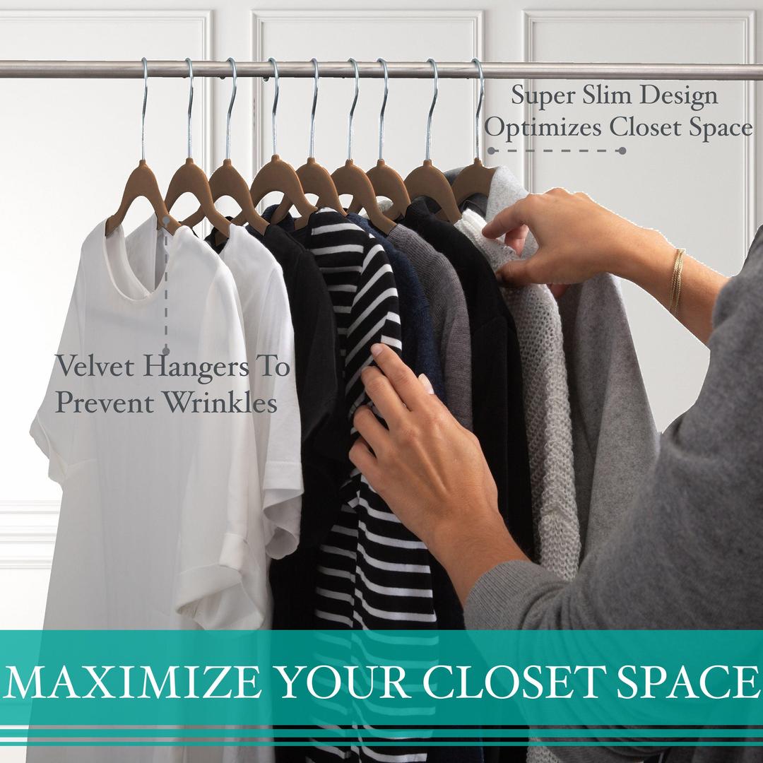 Simplify 25 Pack Slim Velvet Suit Hangers
