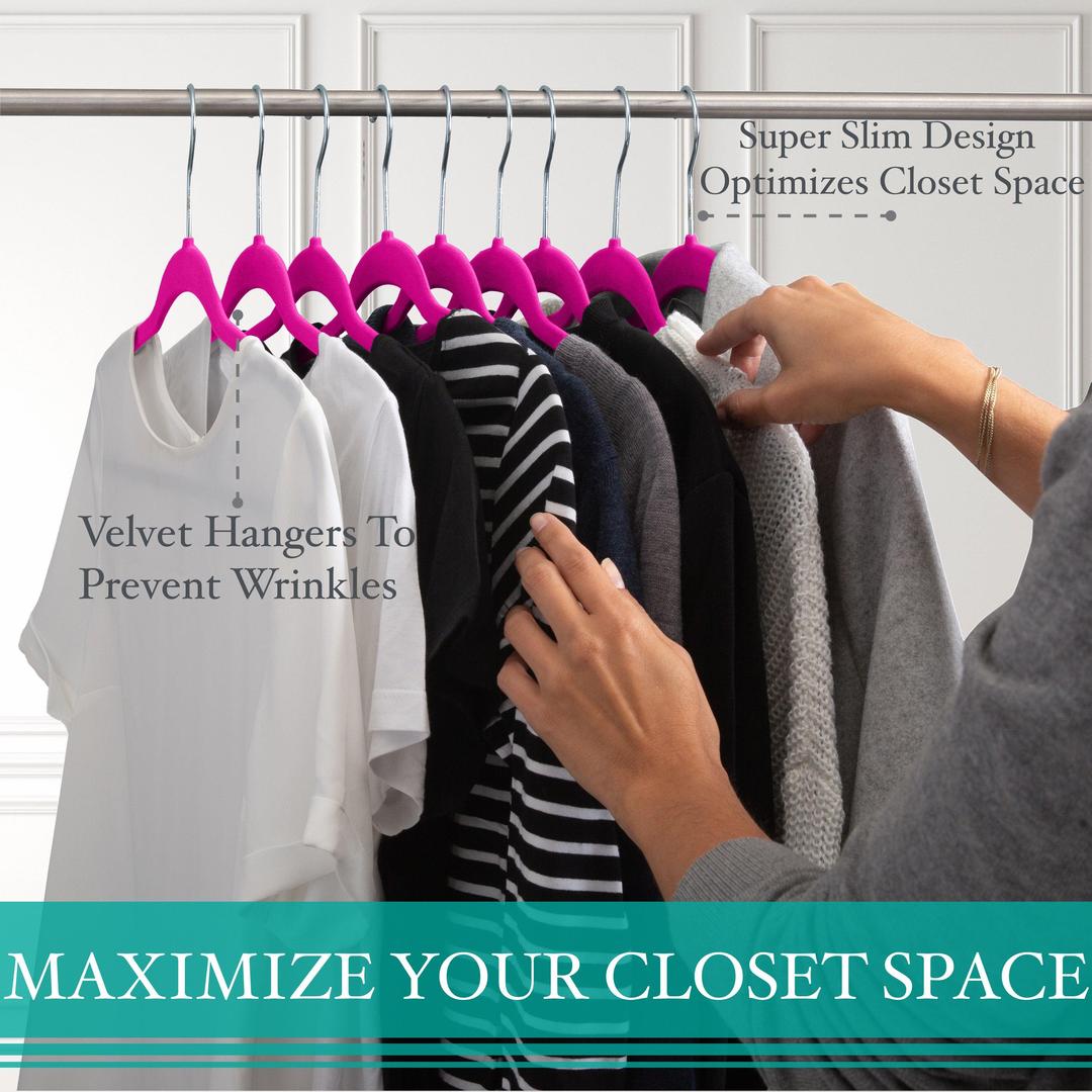 Simplify 25 Pack Slim Velvet Suit Hangers