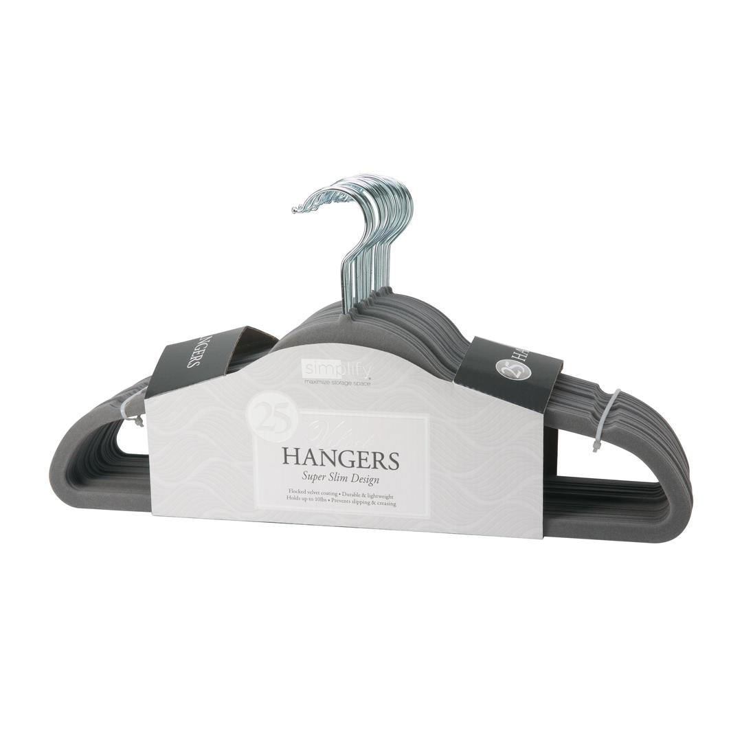 Simplify 25 Pack Slim Velvet Suit Hangers
