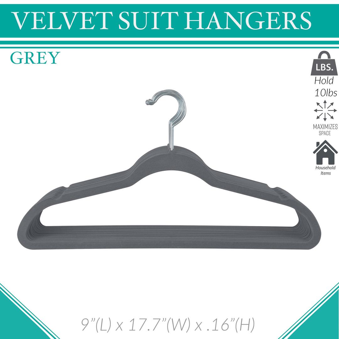 Simplify 25 Pack Slim Velvet Suit Hangers