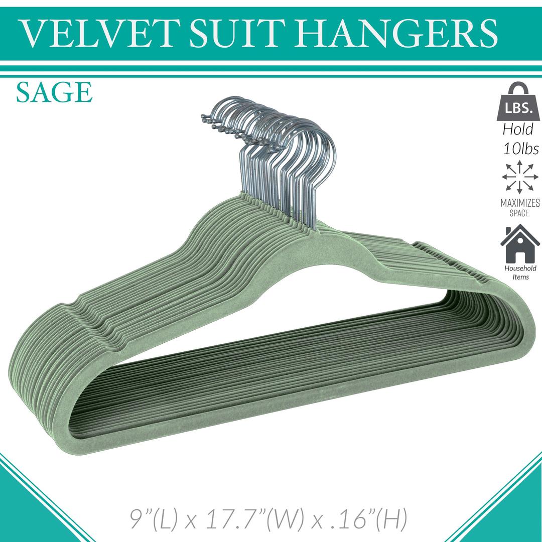 Simplify 25 Pack Slim Velvet Suit Hangers