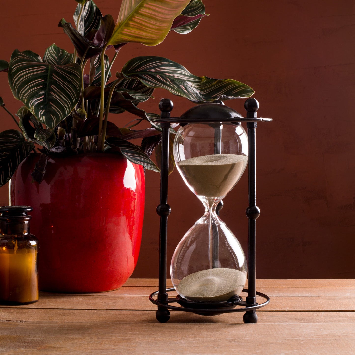 9.5"H 30min Blk Gold Sand Cage Timer