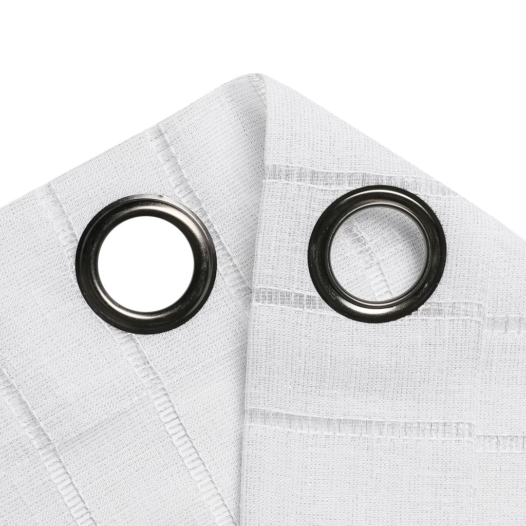 Whittier Stripe Matte Sheer Grommet Window Panel | 52x84 Inches - White