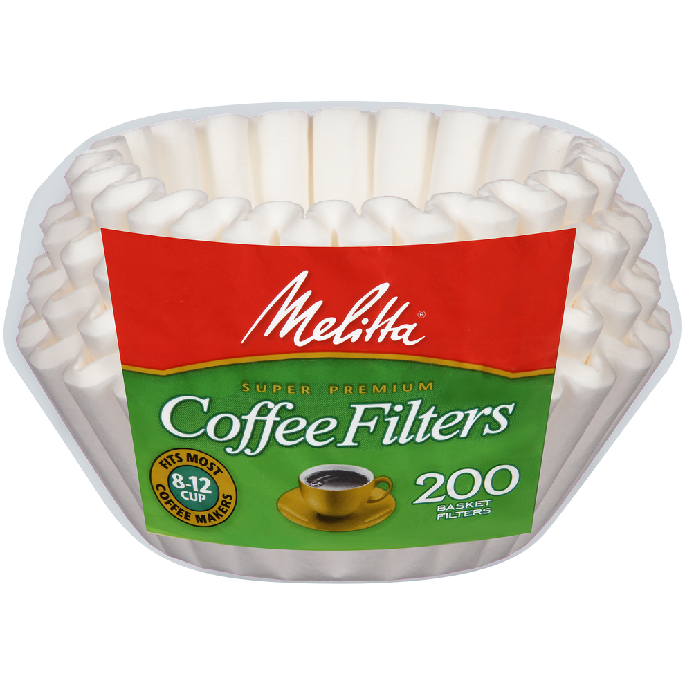 Melitta 8-12 Cup White Basket Coffee Filter, 200 Ct