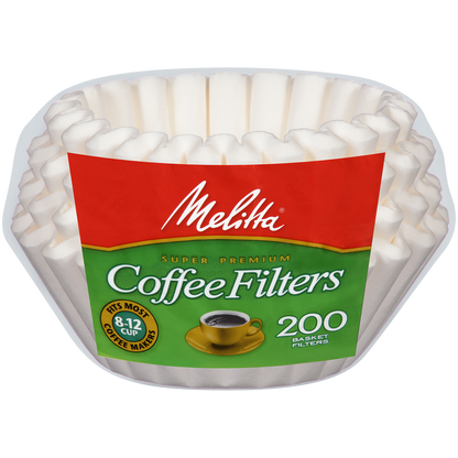 Melitta 8-12 Cup White Basket Coffee Filter, 200 Ct