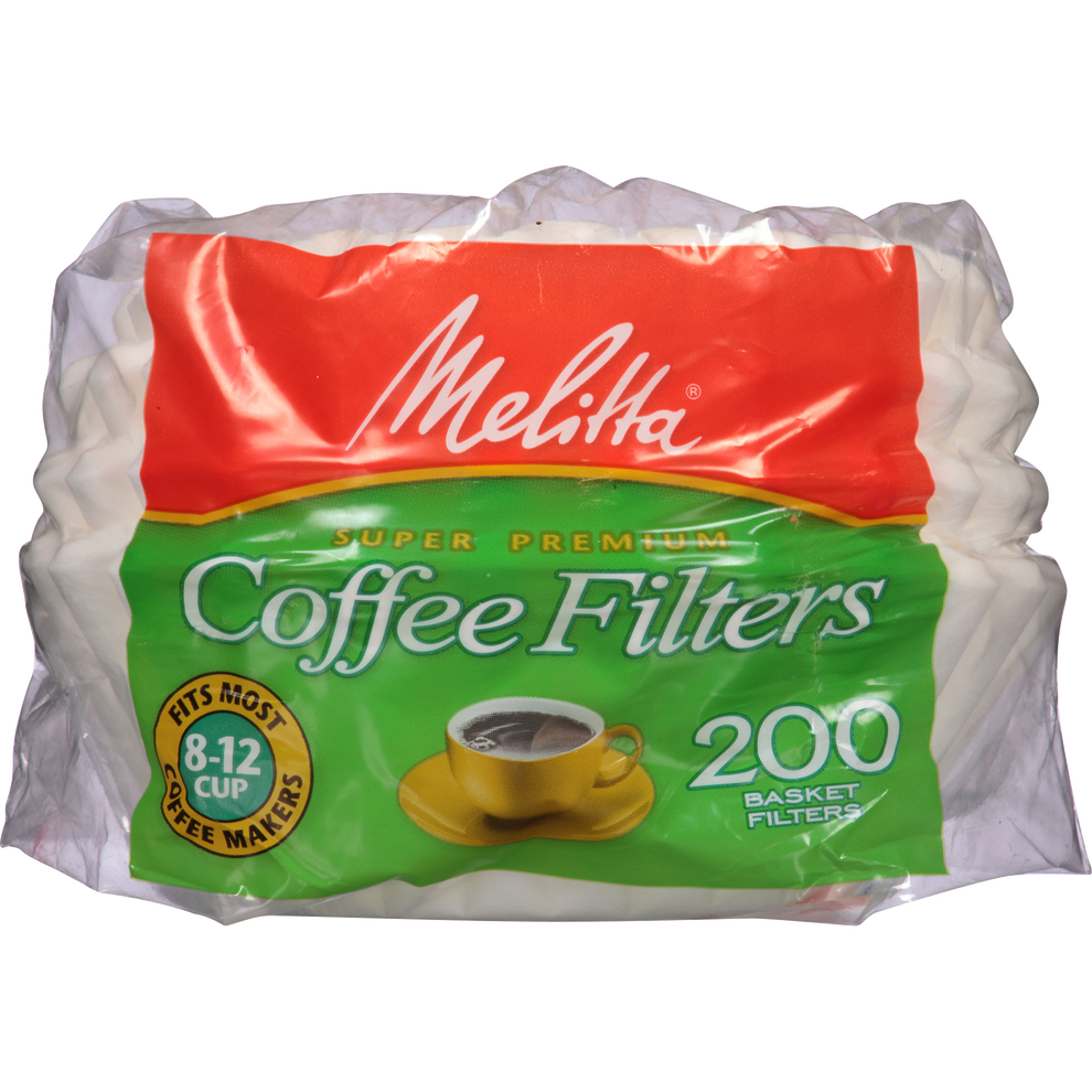 Melitta 8-12 Cup White Basket Coffee Filter, 200 Ct