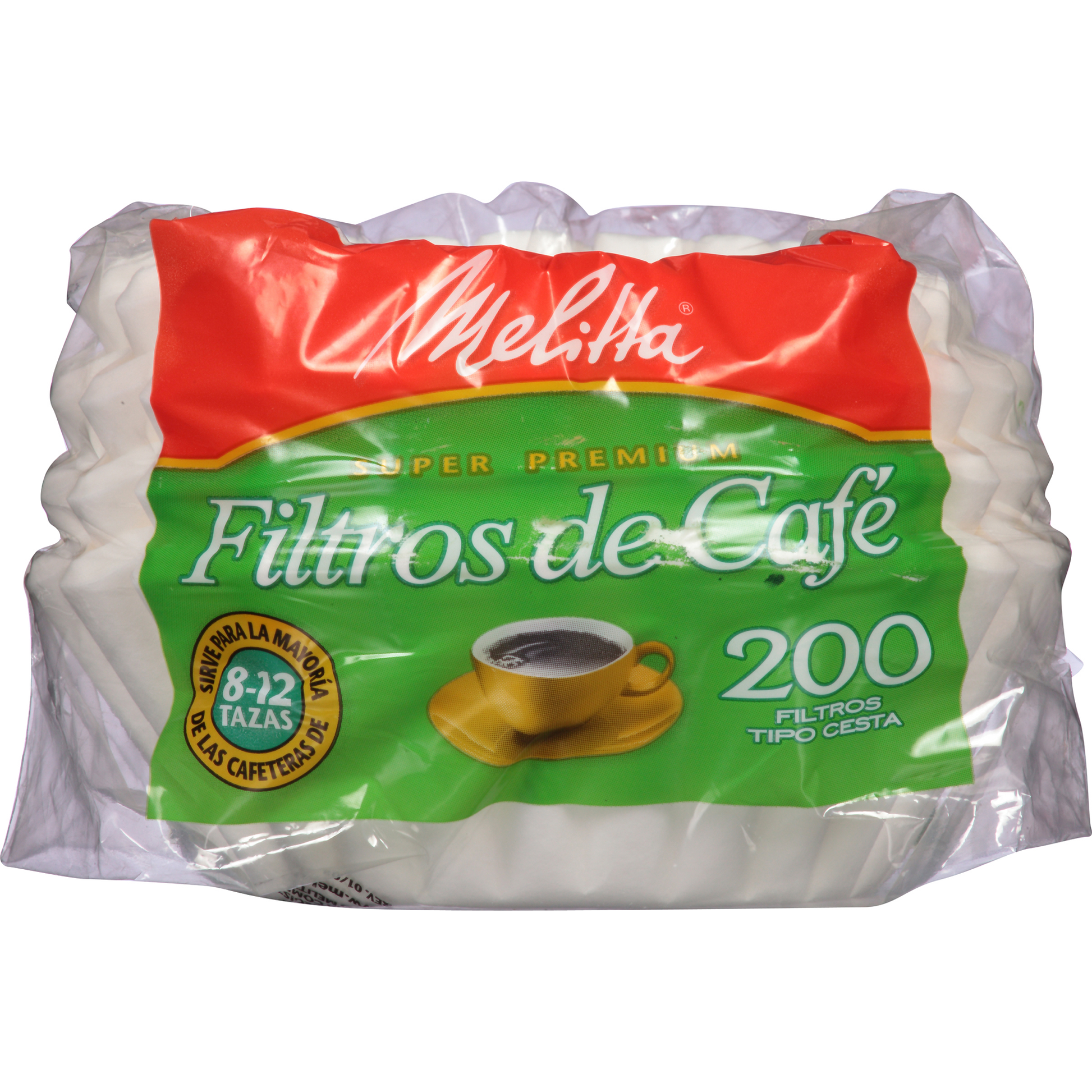 Melitta 8-12 Cup White Basket Coffee Filter, 200 Ct