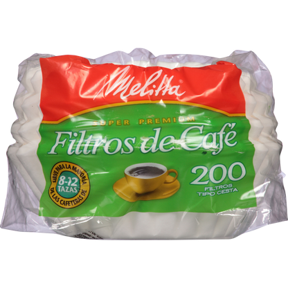 Melitta 8-12 Cup White Basket Coffee Filter, 200 Ct