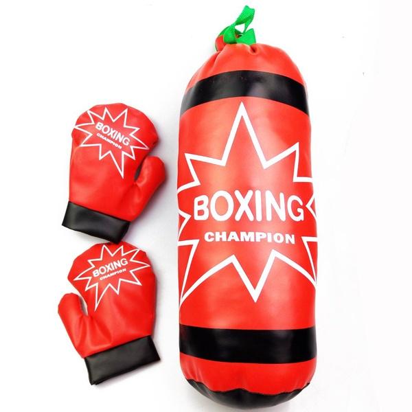Champion Boxing Children's Toy Set with Stuffed Punching Bag and Soft Boxing Gloves