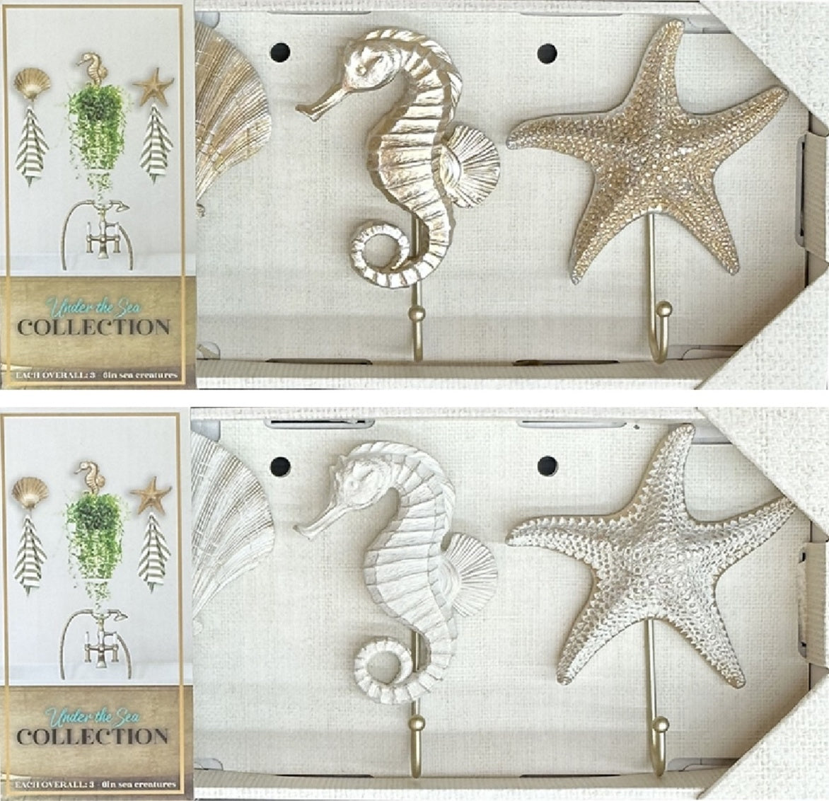 3PC SET 6" RESIN SEA CREATURES WITH HOOKS - Thumbnail 2