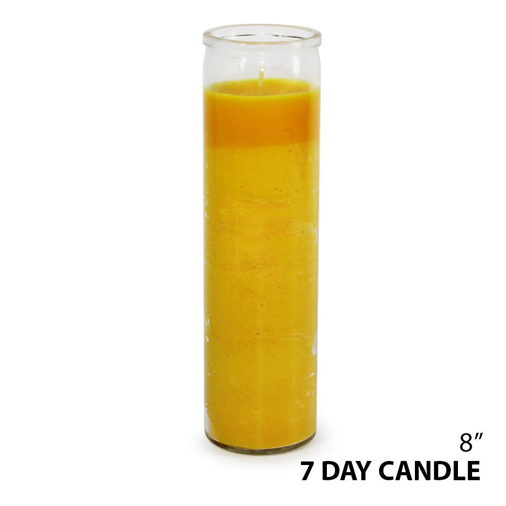 7 day All Purpose Tall Devotional Prayer Container Candle - Yellow