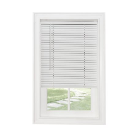 Cordless Light Filtering Mini Blind - 72 Inch Width, 64 Inch Length, 1" Slat Size - Pearl White - Cordless GII Morningstar Horizontal Windows Blinds for Interior by Achim Home Decor