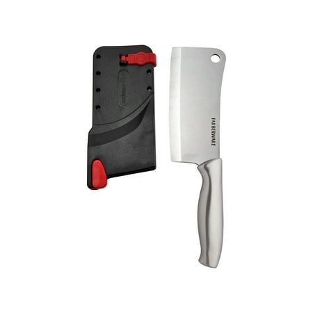 Farberware 6-inch Meat Cleaver with Edgekeeper Sleeve Stamped Stainless Steel Handle