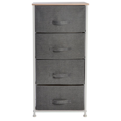 Simplify Adult Nonwoven 4 Drawer Storage Chest in Grey