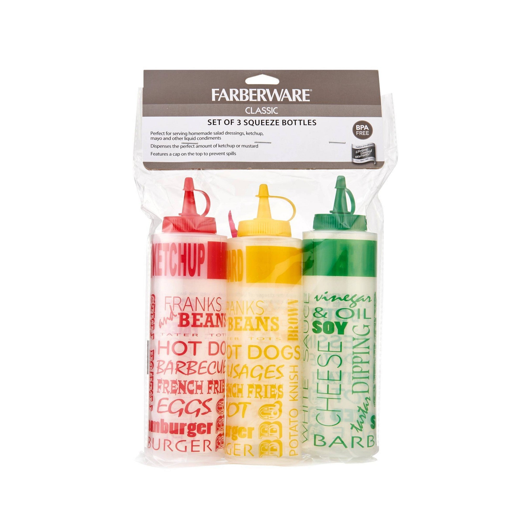 Farberware 3pk Food Storage Squeeze Bottles - Thumbnail 4