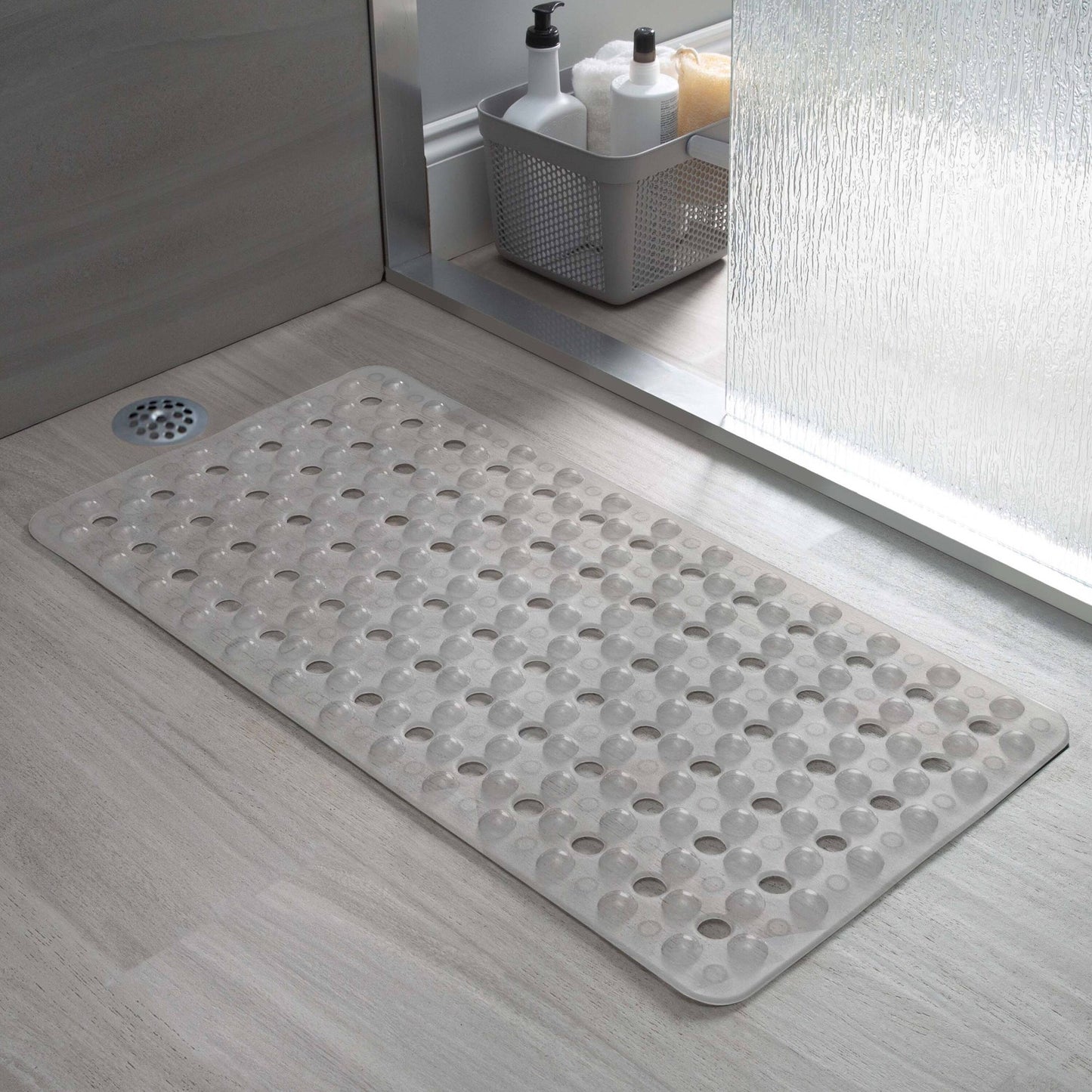 Bath Bliss Non-Slip Bubble Texture Bath Mat in Clear