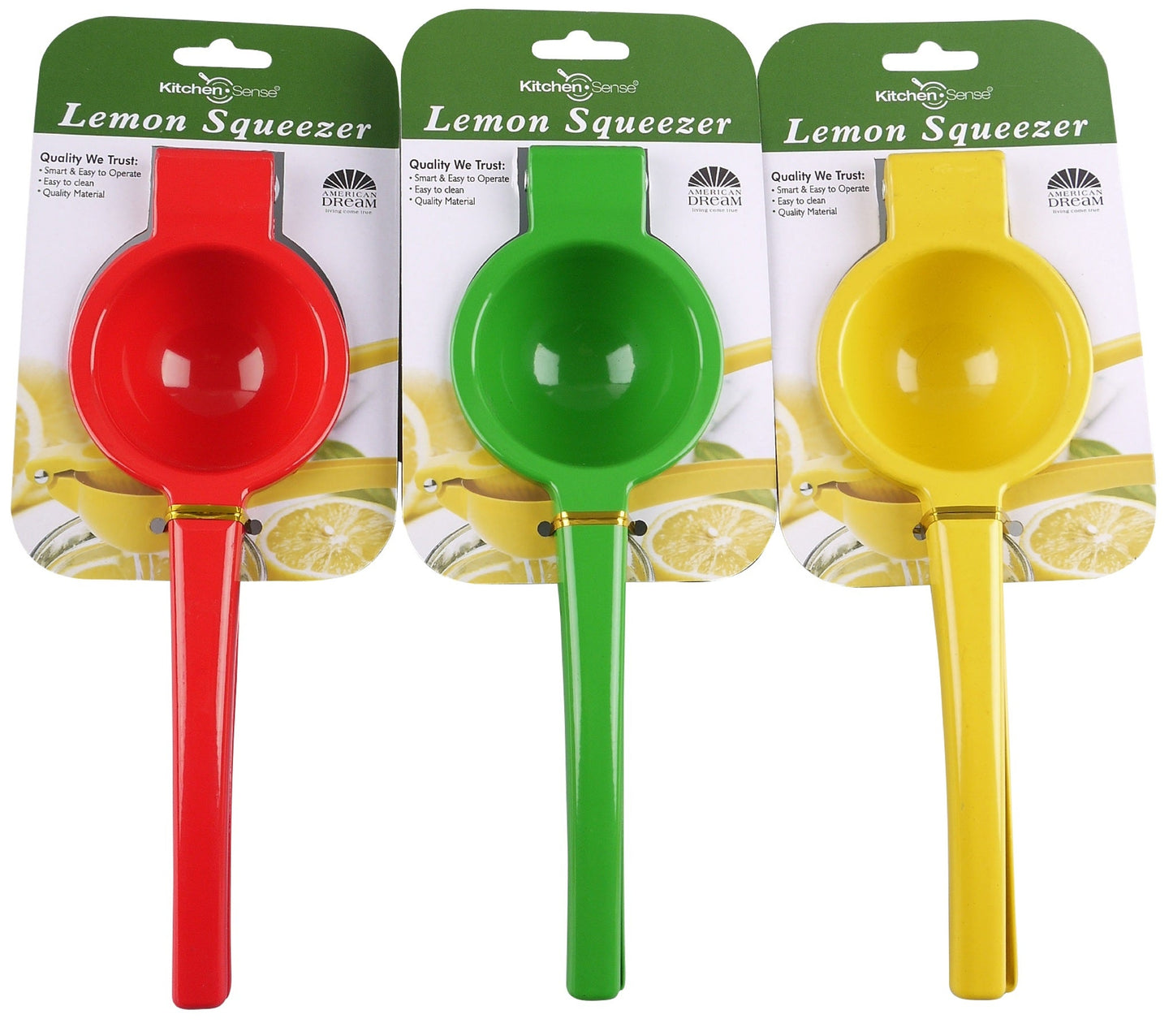 3pack Lemon Squeezer Aluminum Alloy - Yellow, Green, Red