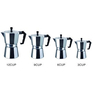 Kitchen Sense Polished Aluminum Espresso Maker 9 Cup