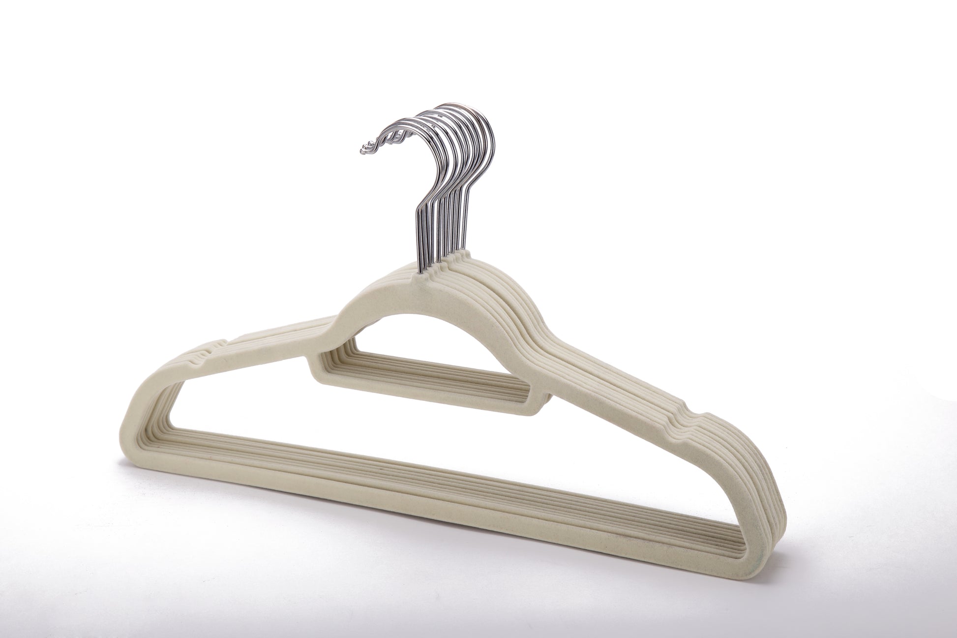 Storage Solutions Hangers Ivory - Ivory Velvet Organizer Hanger - Set of 10