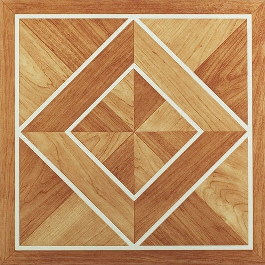 Nexus Achim 12"x12" 1.2mm Peel & Stick Vinyl Floor Tiles 45 Tiles/45 Sq. ft. White Border Classic Inlaid Parquet