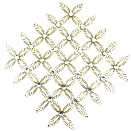 27" METAL INTERLACED FLOWERS IN WHITE, BLACK, GOLD, & SILVER
