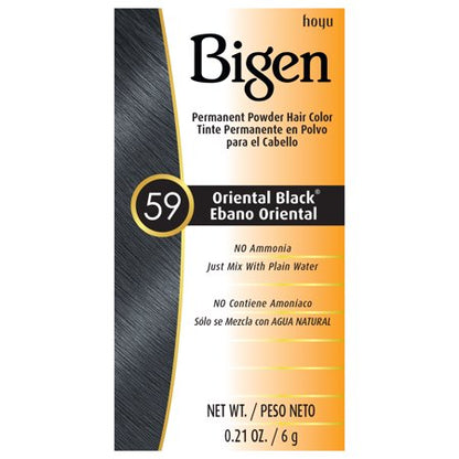Bigen Permanent Powder Hair Color, Oriental Black 59 - 6 G
