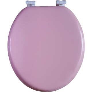 Dream Bath Soft Cushioned Round Front Toilet Seat with Non-slip Seat and Quick-attach Easy Install Hardware, Pink