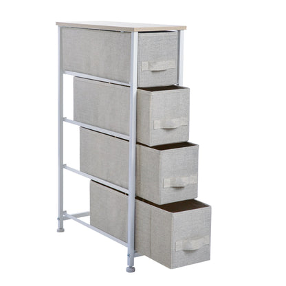 7.9 in. X 18.9 in. X 29.7 in. 4-Drawer Narrow Storage Chest in Beige