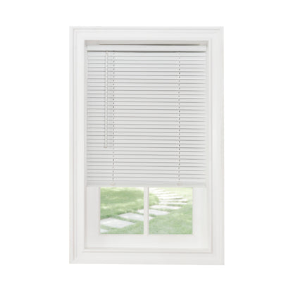 Cordless Light Filtering Mini Blind - 52 Inch Width, 64 Inch Length, 1" Slat Size - Pearl White - Cordless GII Morningstar Horizontal Windows Blinds for Interior by Achim Home Decor
