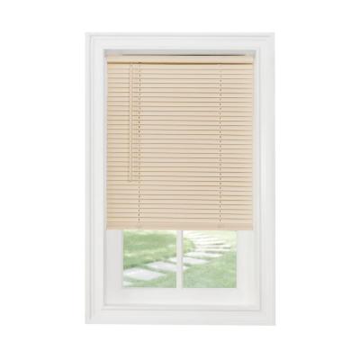 Cordless Light Filtering Mini Blind - 71 Inch Width, 64 Inch Length, 1" Slat Size - Alabaster - Cordless GII Morningstar Horizontal Windows Blinds for Interior by Achim Home Decor
