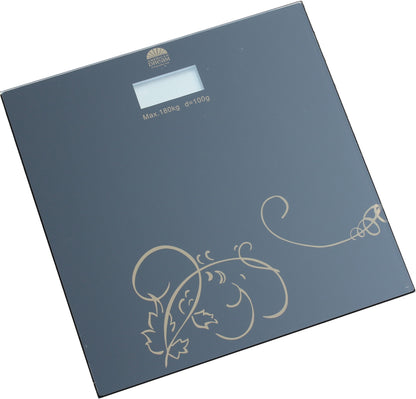 Digital Glass Personal Bathroom Scale with Weight, BMI, LCD Screen, and Low Battery Indicator. Square Glass Black