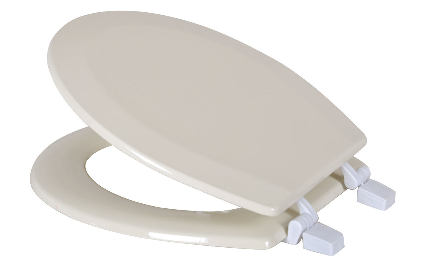 Dream Bath Beveled Edge Heavy Duty Round Toilet Seat with Non-slip Seat and Quick-attach Easy Install Hardware  MDF Beige
