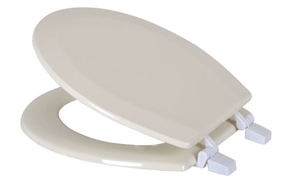 Dream Bath Beveled Edge Heavy Duty Round Toilet Seat with Non-slip Seat and Quick-attach Easy Install Hardware  MDF Beige
